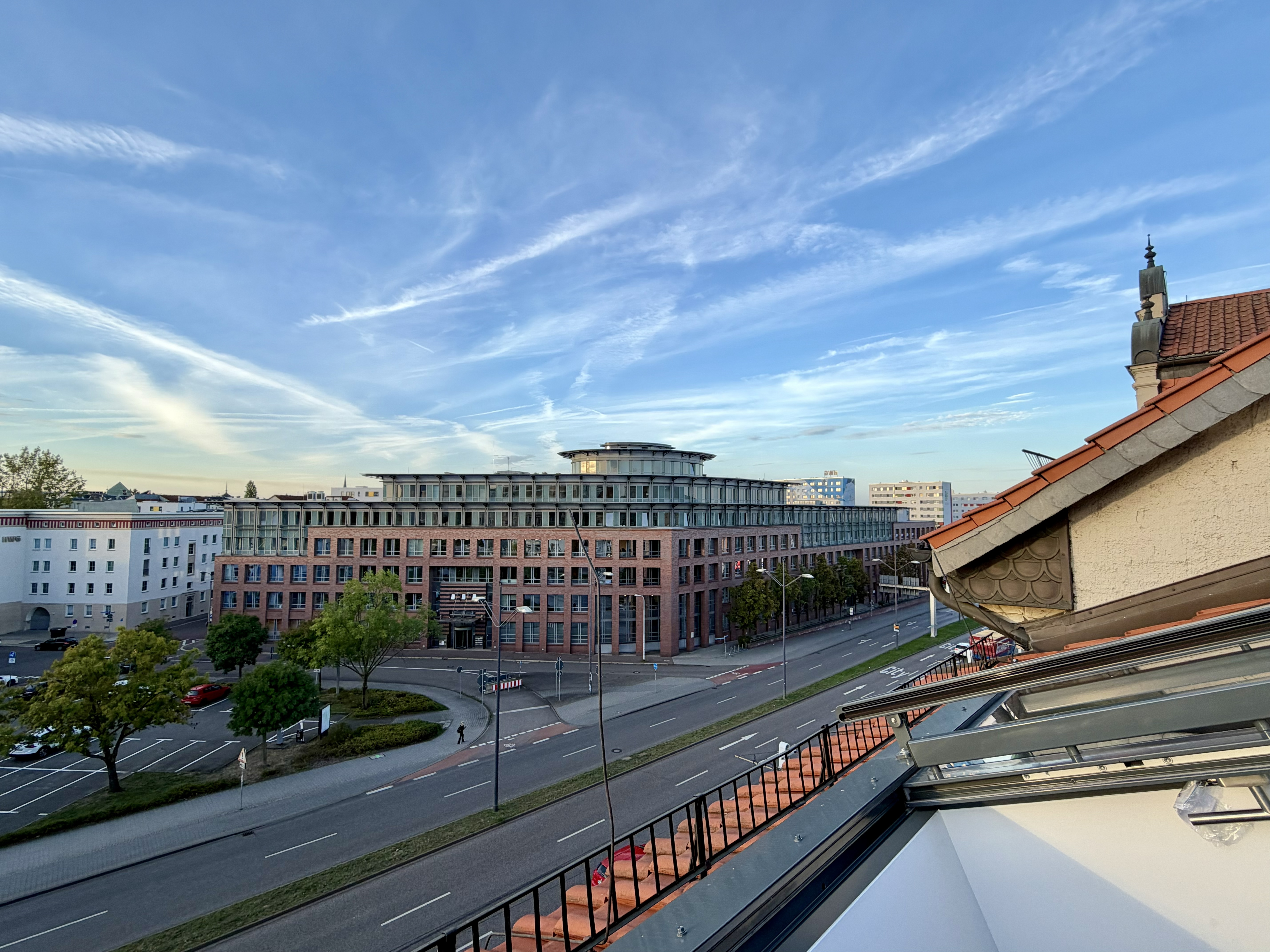 Blick vom Stadtpalais über die Innenstadt von Halle (Saale) in Richtung Franckesche Stiftungen